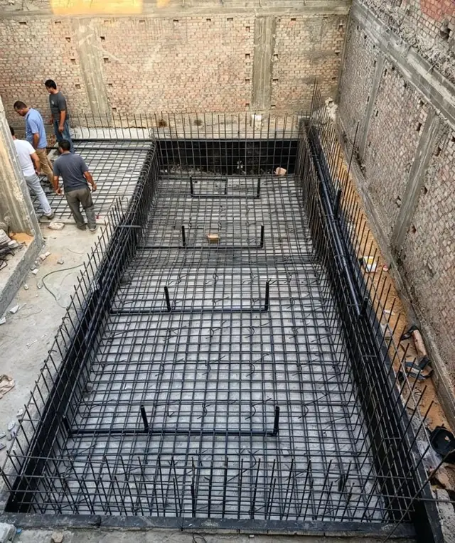 Complete reinforcement cage of the basin